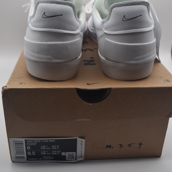 NIB NWT Nike Drop Type PRM LX Triple White/Black N.354 CN6916-100 Men\'s Size 8